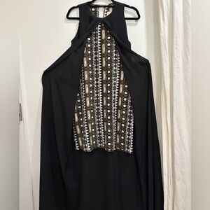 Aranea Women’s Black Brown High Low Dress (Size S)